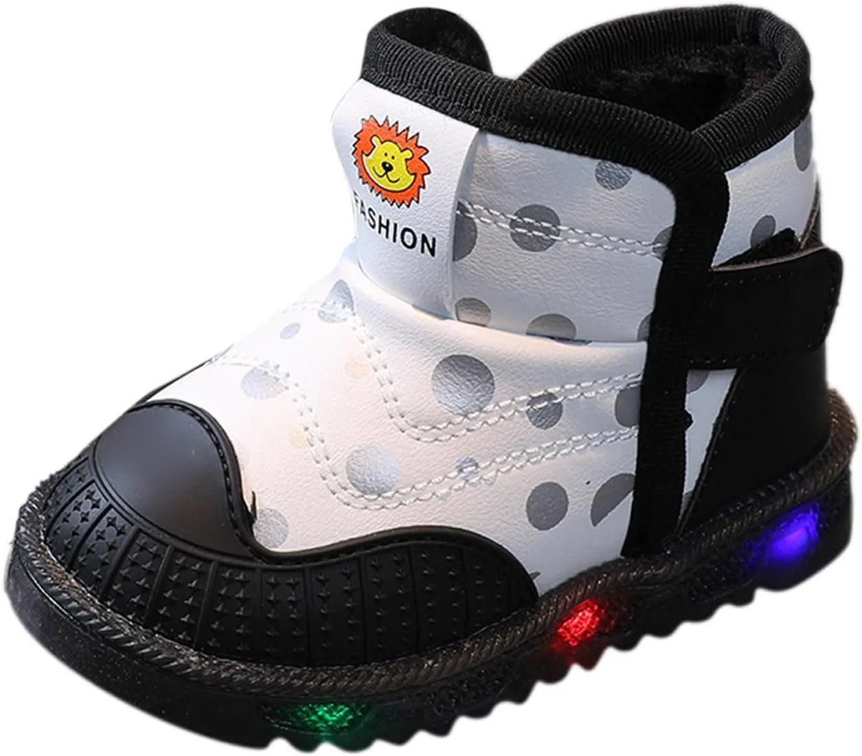 Baby Girls Boys Boots Led High Top First Walking Shoes Cotton Inner Luminous Light up Casual High Heels Shoes