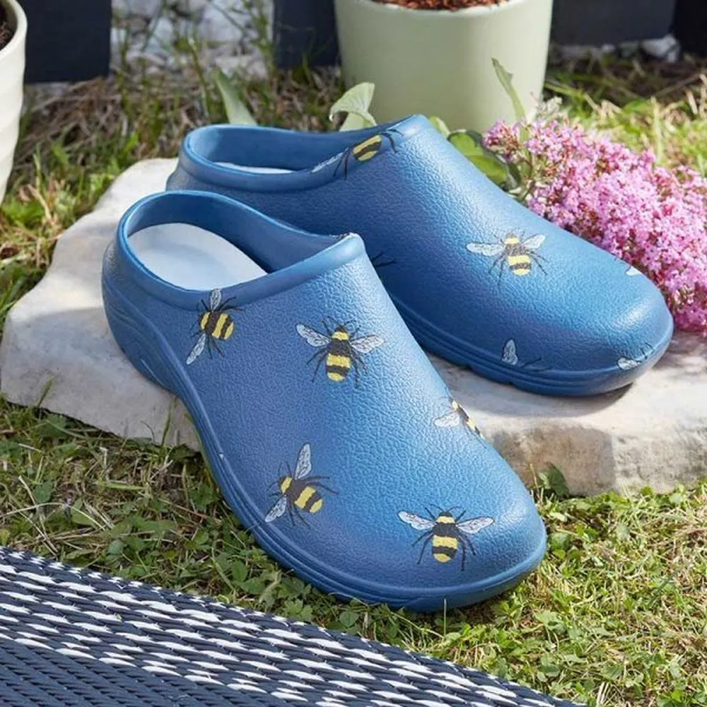 Briers Comfi Navy Bees Clogs - Size 6