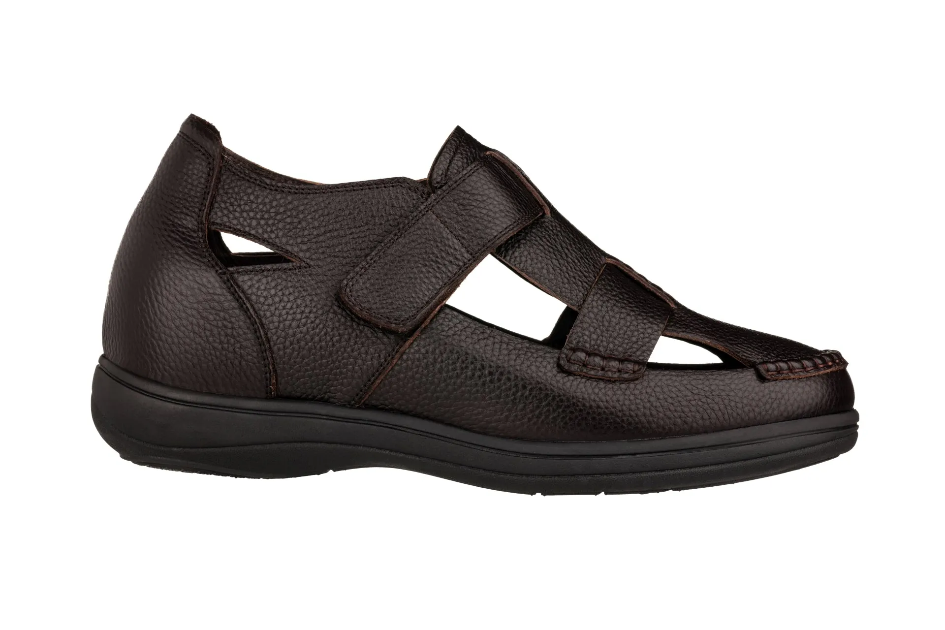 CALTO - K2662 - 3.2 Inches Taller (Dark Brown) - Casual Fisherman Sandal
