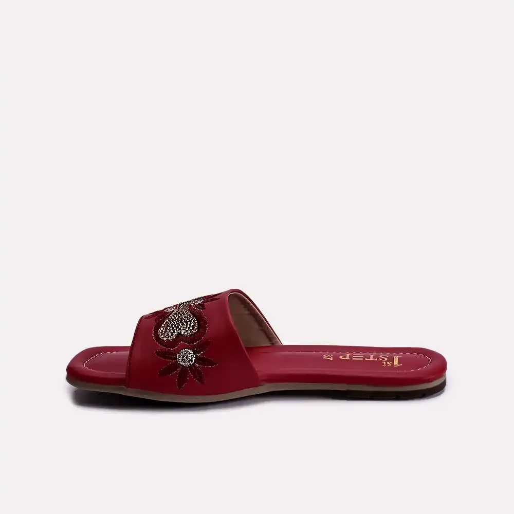 Camila Maroon Fancy Slippers 0412341