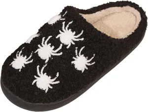 Cathalem Halloween Slippers for Women Retro Cozy Comfy Plush Warm Fur Lined House Slippers Lightweight Fuzzy Slip-on Shoes
