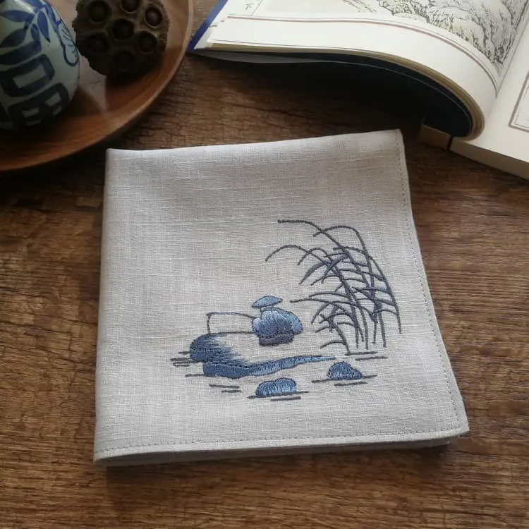 Chinese Handkerchief with Fisherman Pattern (Customizable)