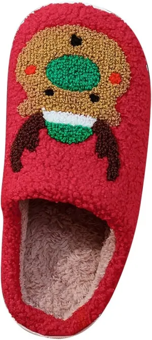 Christmas Slippers House Shoes Slipper for Women Fuzzy Outdoor Indoor High Top Slippers for Women Memory Foam Slippers Santa Claus Slippers
