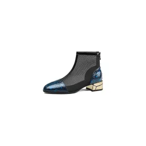 Embossed Elegance High Heeled Booties