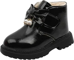 Fashion Autumn and Winter Girls Snow Boots Thick Bottom Non Slip Warm and Comfortable Cute Bow Snowboard Shoes for Kids