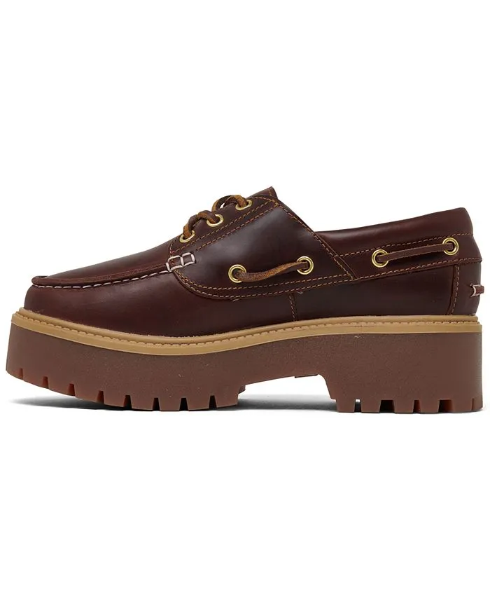 Finish Line Timberland Women's Stone Street Premium Platform Boat Shoes, Red