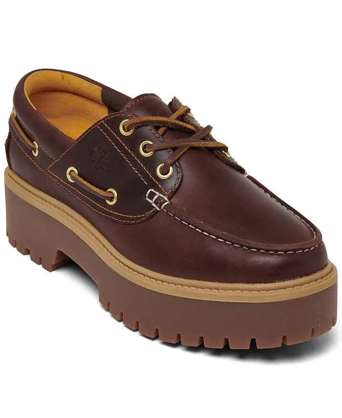 Finish Line Timberland Women's Stone Street Premium Platform Boat Shoes, Red