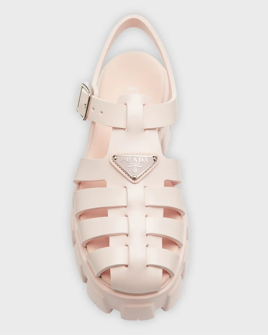 Fisherman chunky rubber sandals with Prada logo