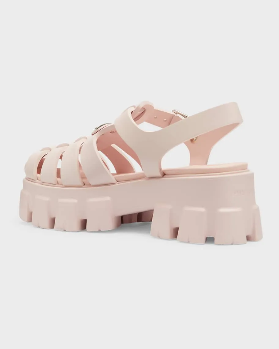 Fisherman chunky rubber sandals with Prada logo