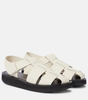 Fisherman The Row leather sandals, white