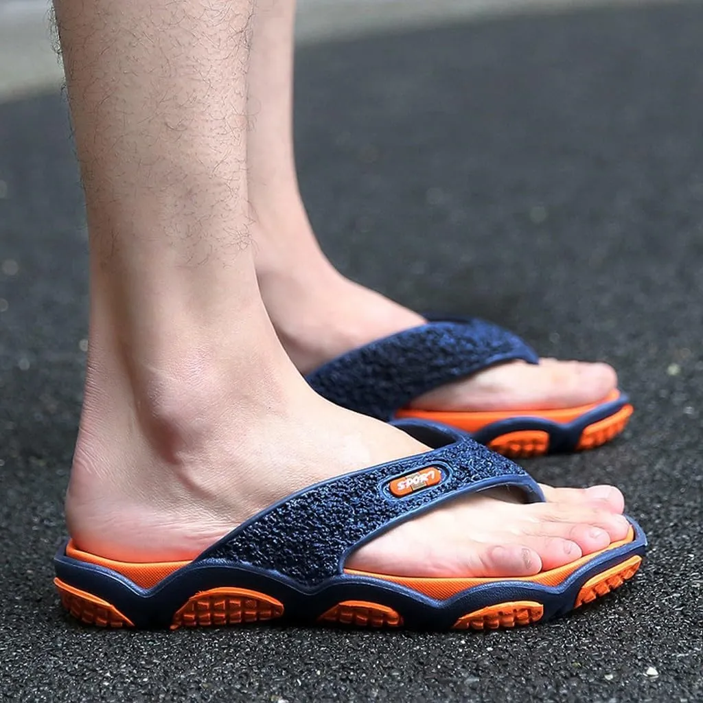 Flip Flops for Women Men's Fashion Spliced Soft Soled Flip Flops Outdoor Beach Foot Ware Beach Bath