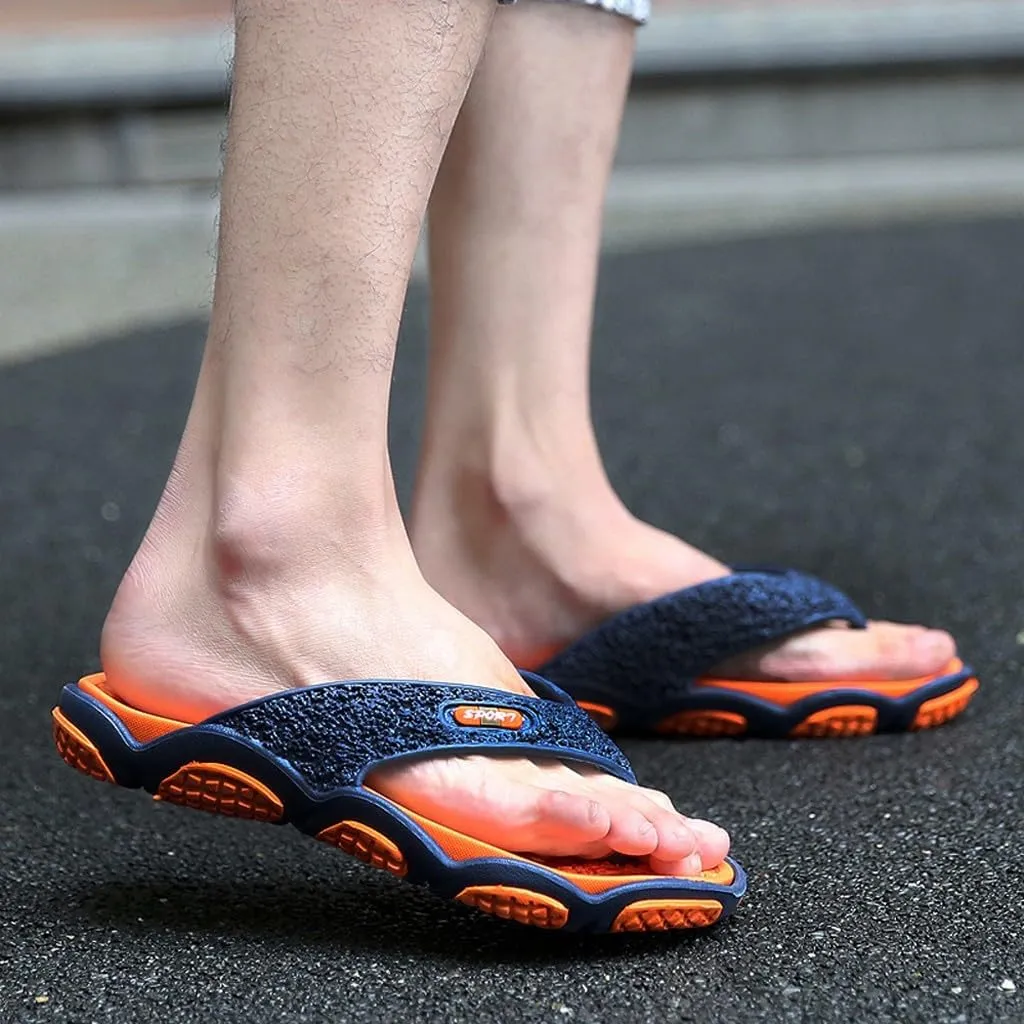 Flip Flops for Women Men's Fashion Spliced Soft Soled Flip Flops Outdoor Beach Foot Ware Beach Bath