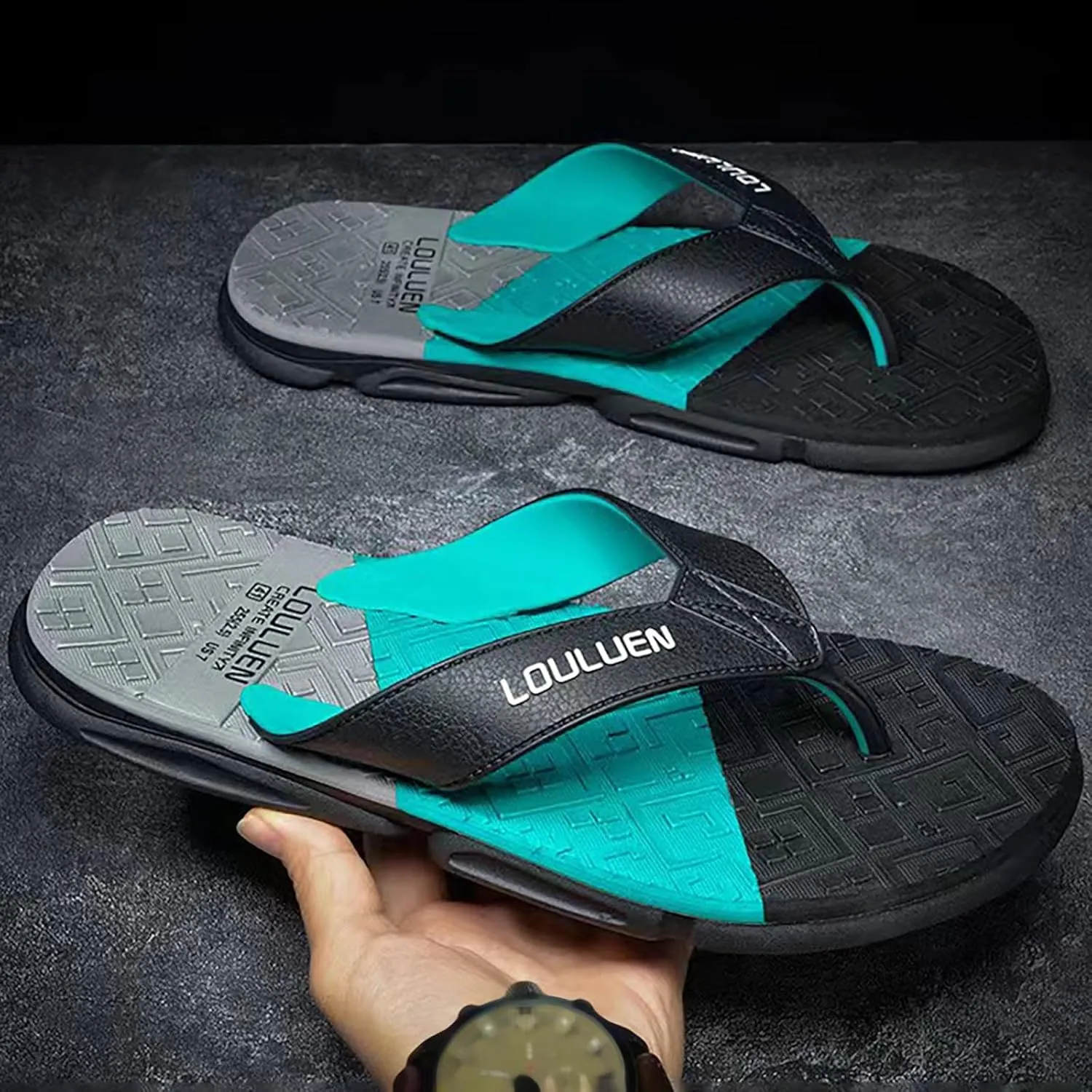 Foreign Trade Flip Flops for Men Beach Slippers for Men Summer Non Slip External Wearing with Toe Mens Flip Flops Clog