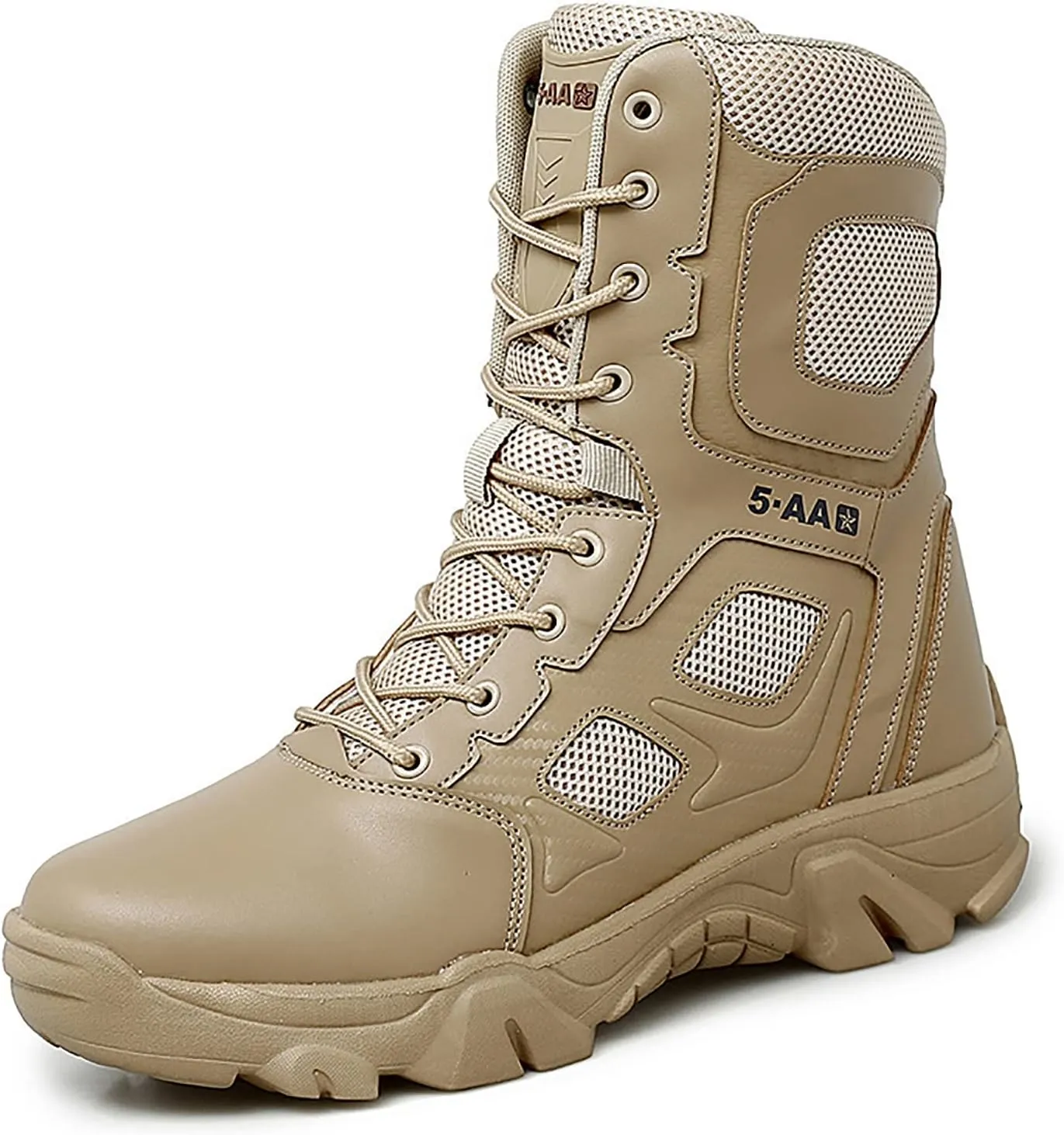 Men's Tactical Military Boots, Autumn Winter High-top Waterproof Lightweightoutdoor Rubber Outsole Combat Boots, for Hiking Men's Tactical Military Boots