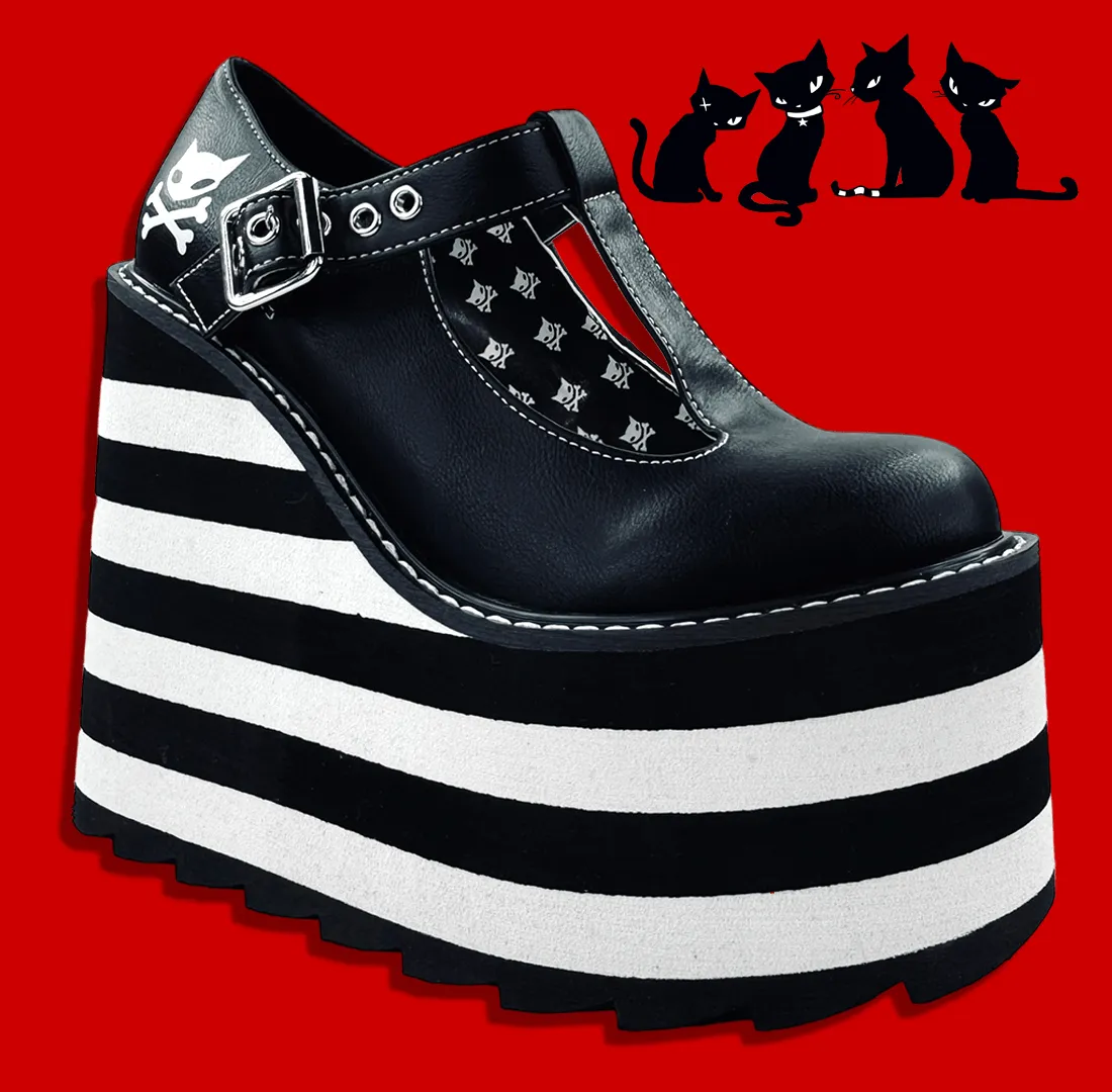 MOXIE YRU black and white platform sandals