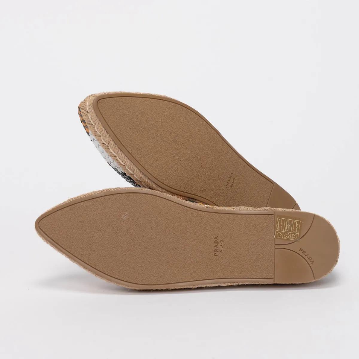 Prada Multi-Colour Woven Leather Espadrilles 40