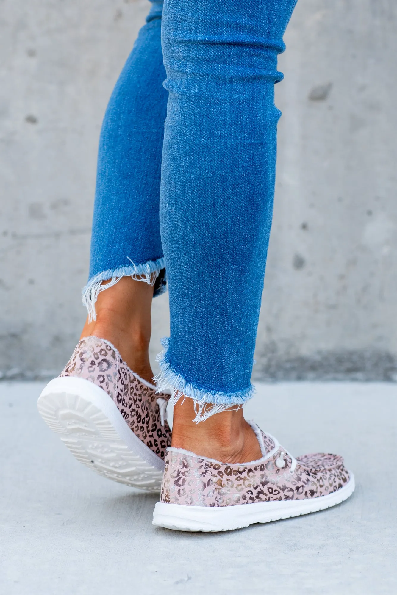 Safari Boat Shoe Sneakers Leopard Print - Blush