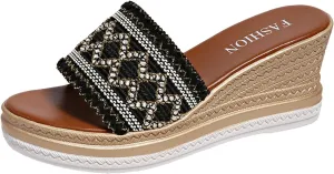 Sandal Espadrilles Flatform Wedge Women's Comfortable Slide Sandals Arch Support Walking Platform Sandals Orthopedic
