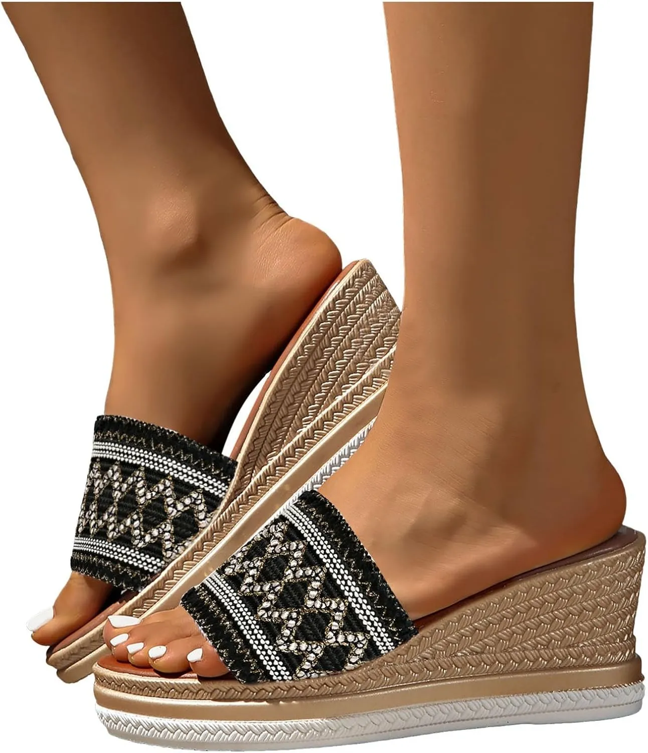 Sandal Espadrilles Flatform Wedge Women's Comfortable Slide Sandals Arch Support Walking Platform Sandals Orthopedic