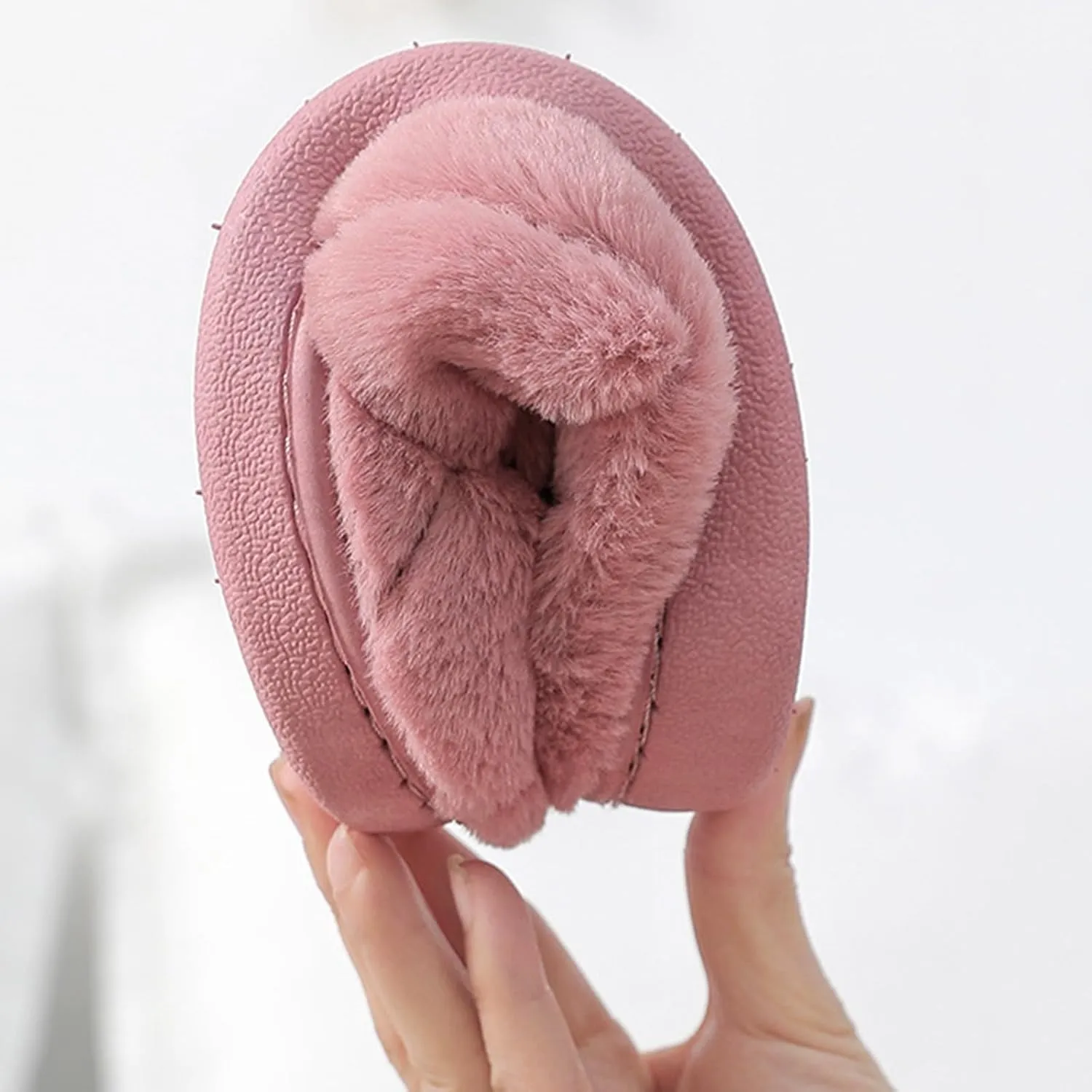 Slippers for Women Fuzzy Slip-on Slippers Warm Cozy Indoor Slippers Soft Lightweight Shoes Memory Foam House Shoes