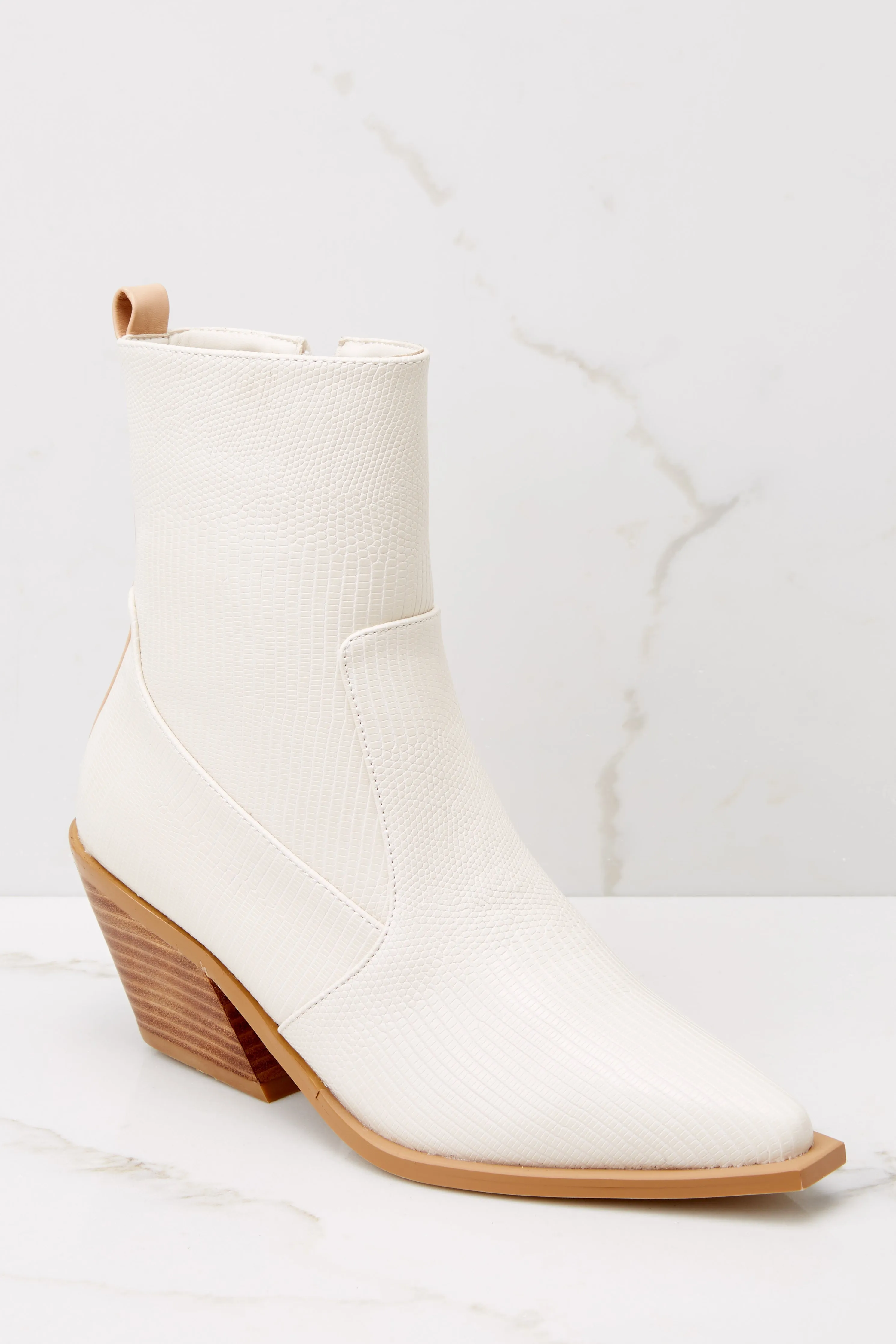 Umeko Oatmeal Lizard Ankle Booties