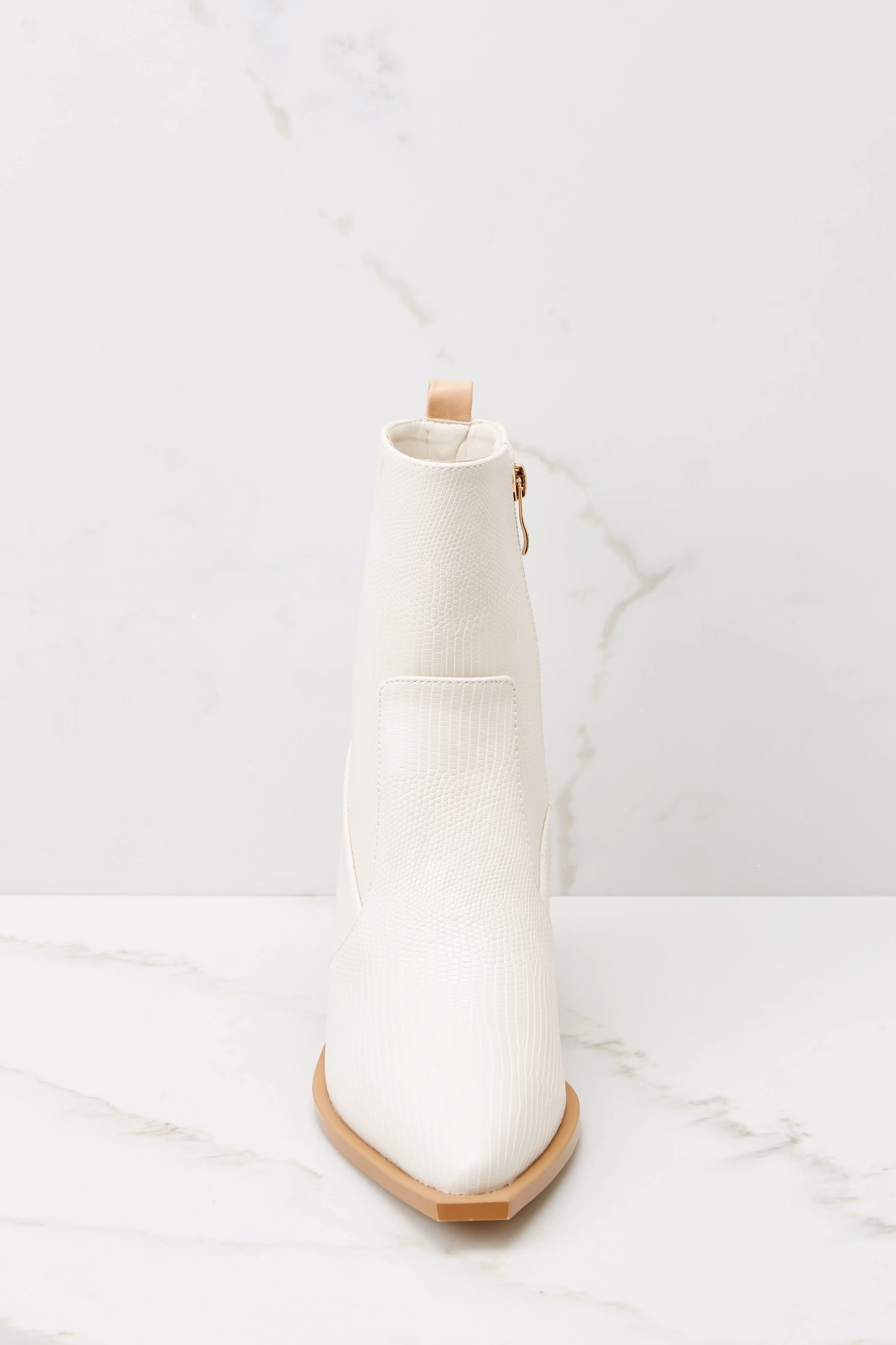 Umeko Oatmeal Lizard Ankle Booties