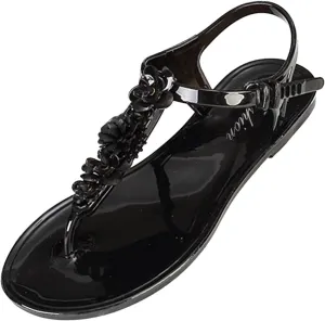 Women's Jelly Flip Flops Sandal Shoes for Beach Oceanside Holiday Outdoor Flat Sandals For Women Open Toe Sandals