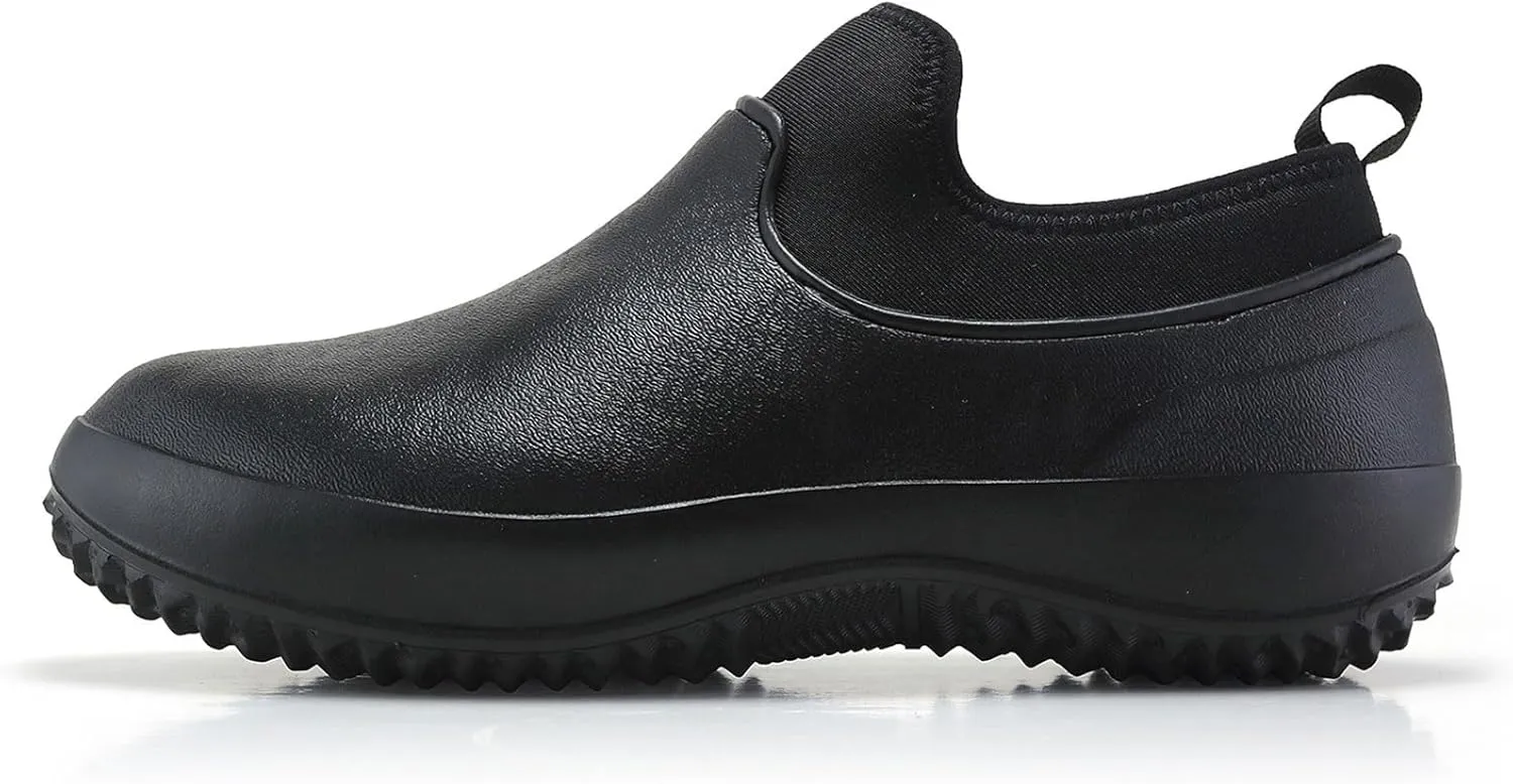 Wygwlg Men Work Chef Shoes Large Size Non-Slip Casual Loafers Waterproof and Oilproof Flat Shoes Restaurant Shoes Outdoor Rain Boots
